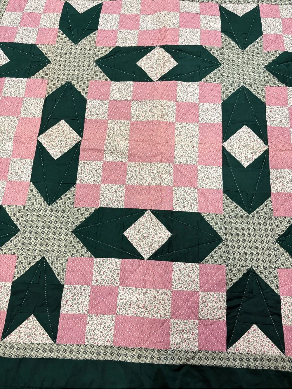 Handmade Ohio Star Pattern Quilted Table Linen
